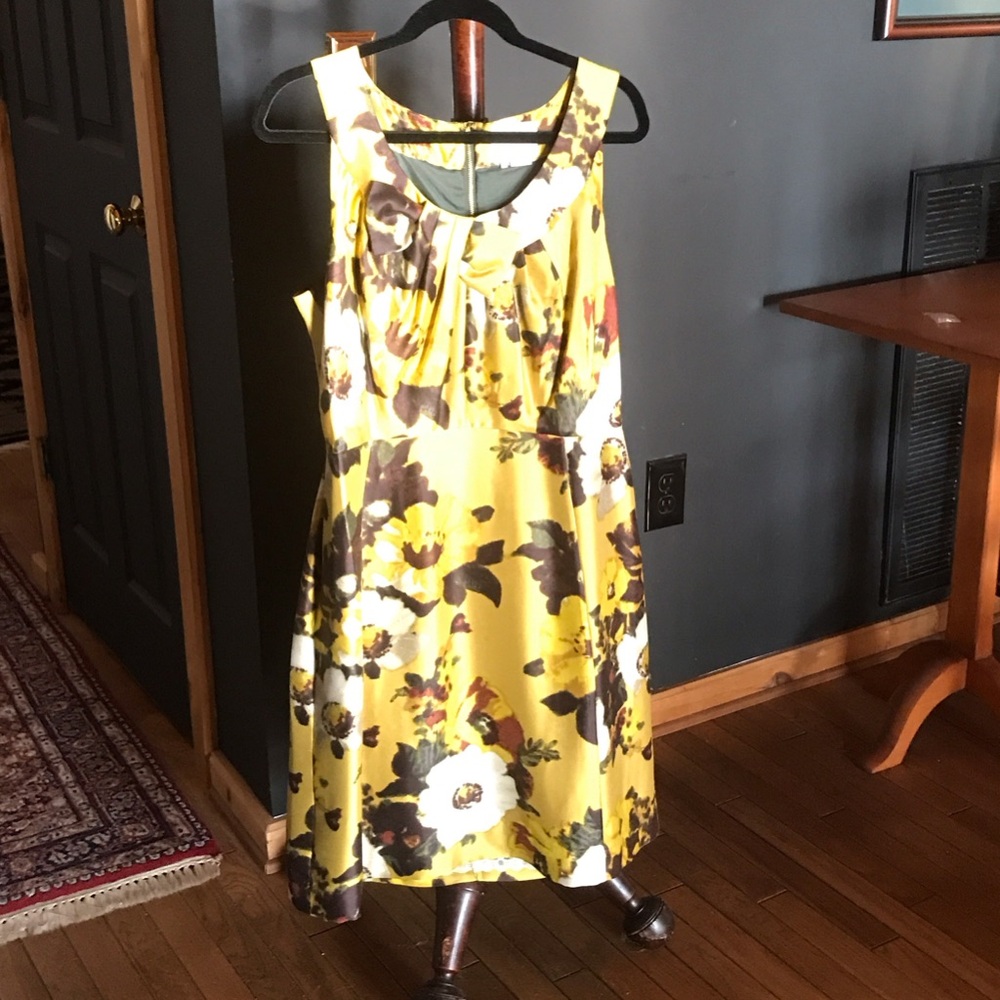 Kate Spade Yellow Floral Midi Dress
